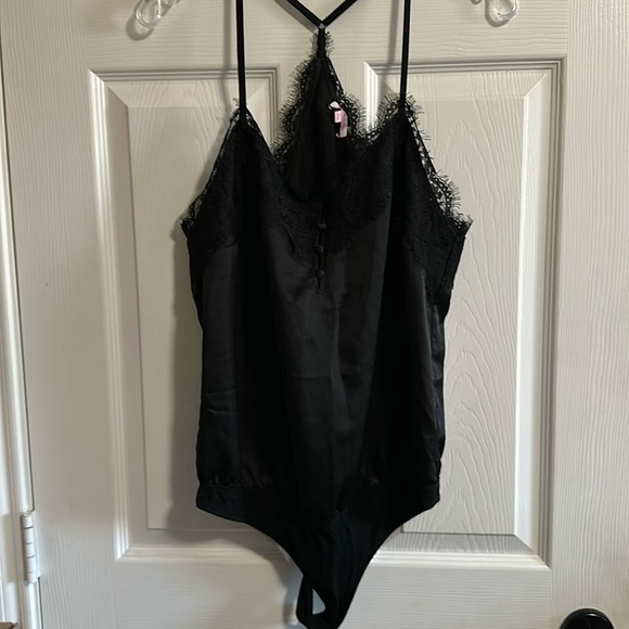 Sexy black Lingeriee with snap crotch. Pink Lily Size Large - Picture 1 of 4